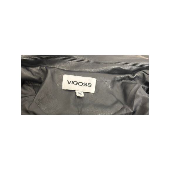 NWT Vigoss Faux Leather Blazer - Black - Size 3x - Picture 5 of 8